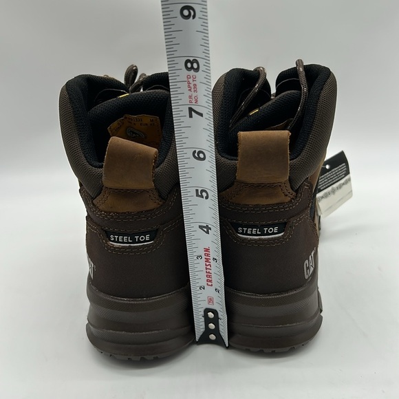 2067- CAT Caterpillar Steel Toe Waterproof Work Boots Men’s Size 13 Brown NWT - Picture 7 of 9